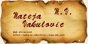Mateja Vakulović vizit kartica